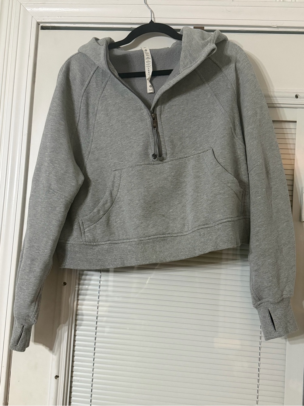 lululemon athletica Light Gray Half-Zip Hooded Sweatshirt